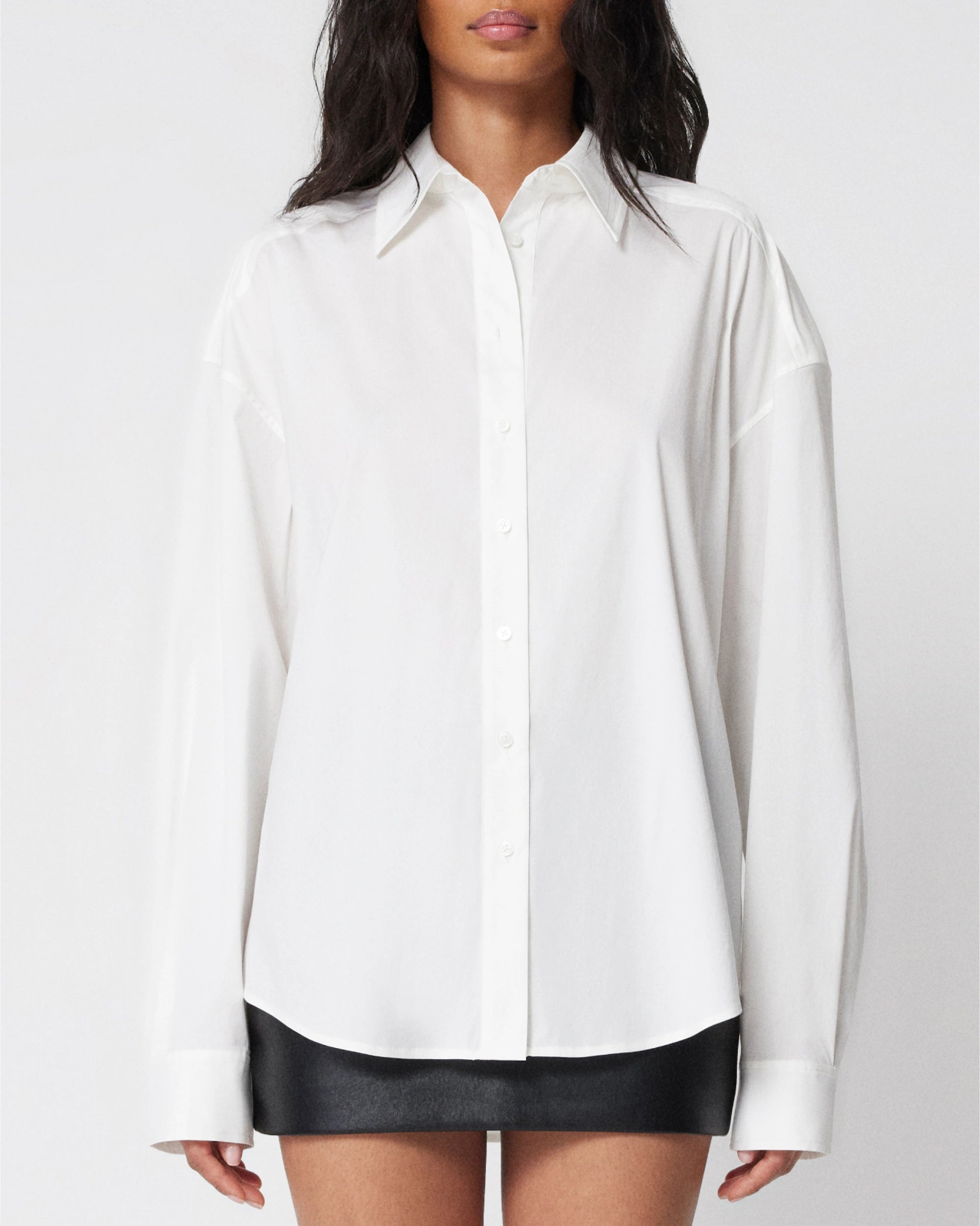 White Oversized Button-Down Shirt