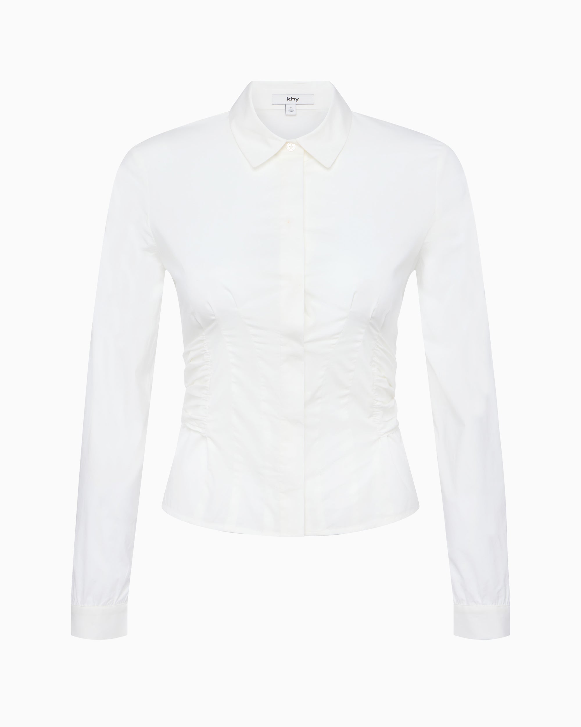 White Seamed Button-Down Shirt