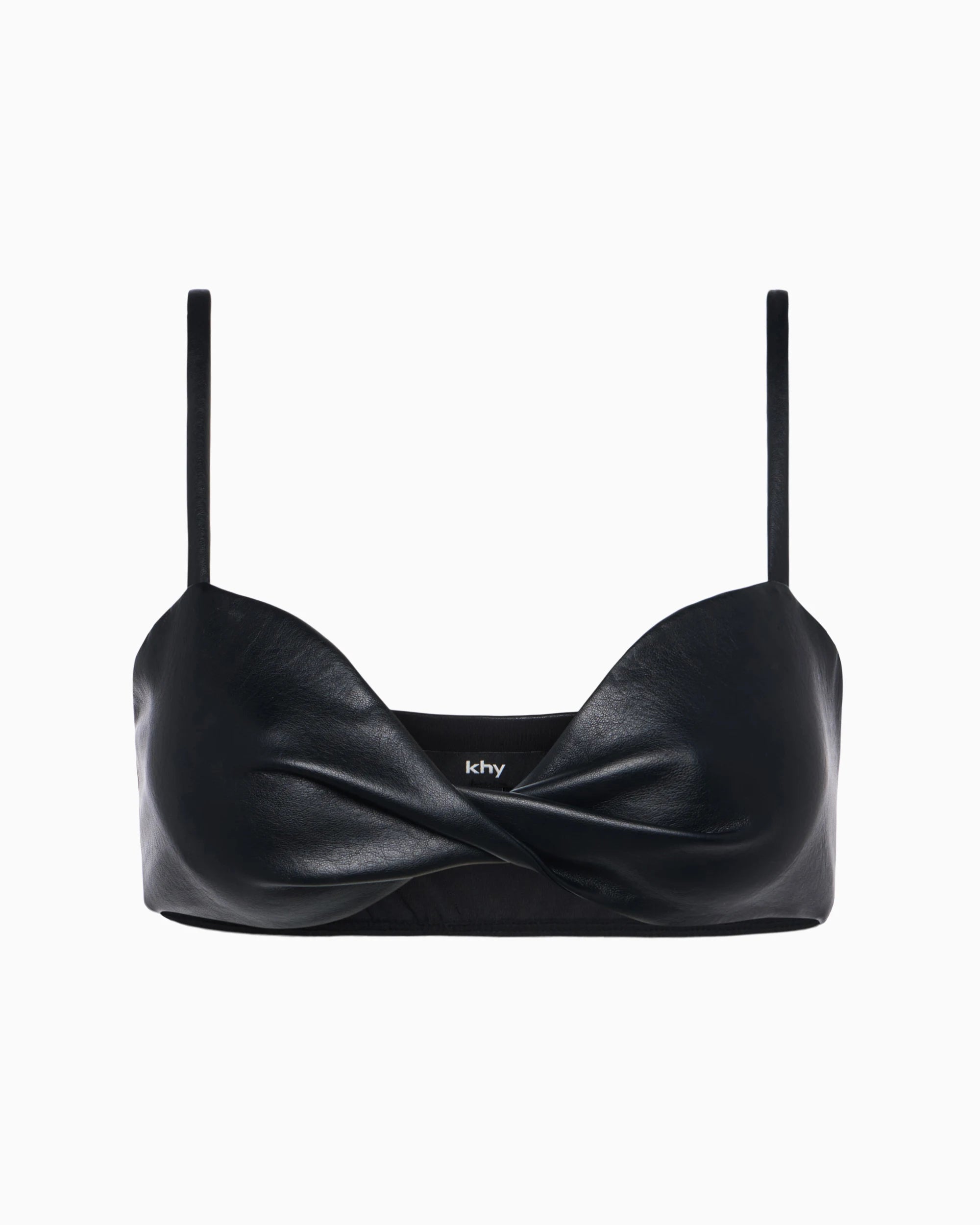 Black Faux Leather Bralette - Stylish & Comfortable