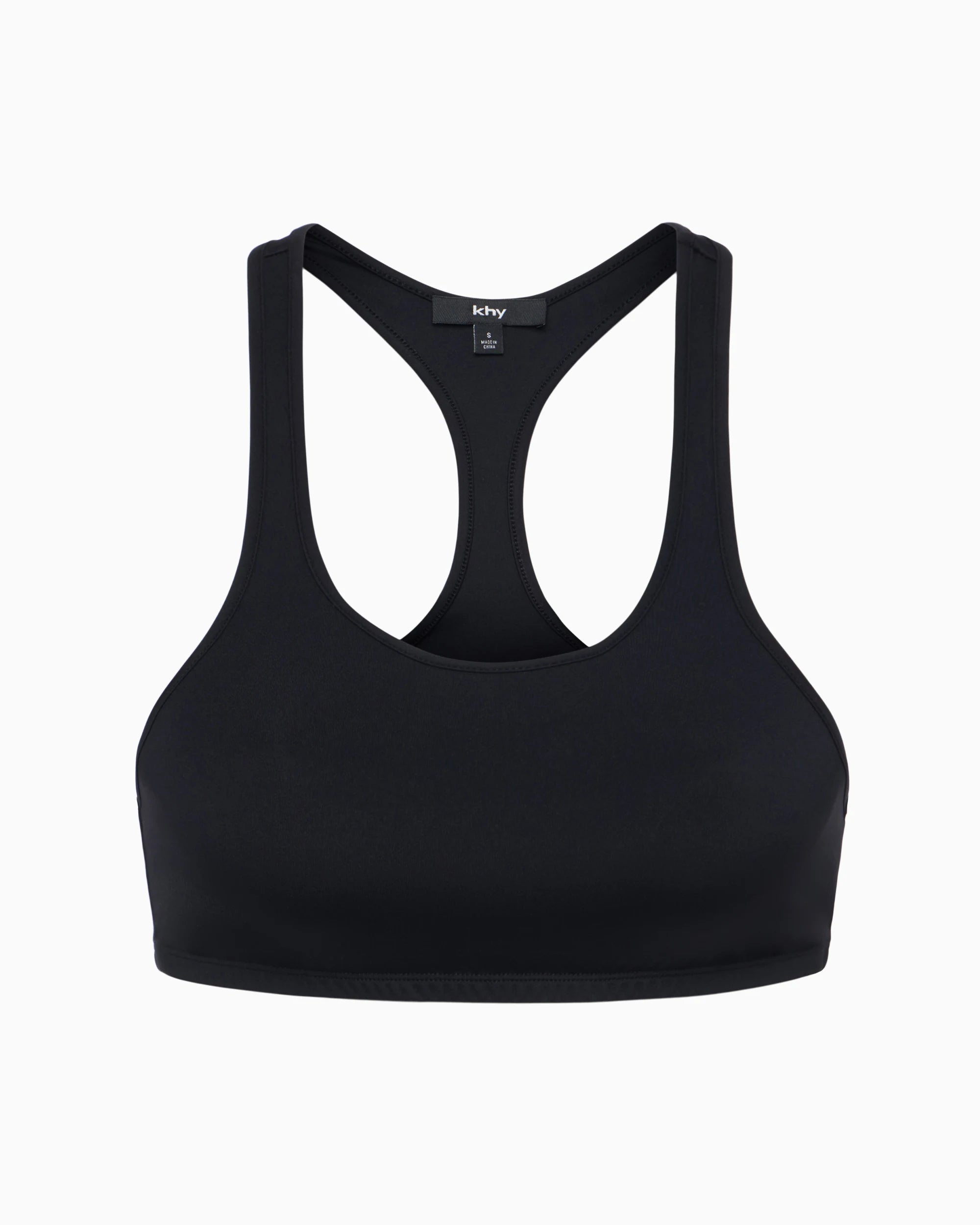 Black Racer Bralette for Active Wear