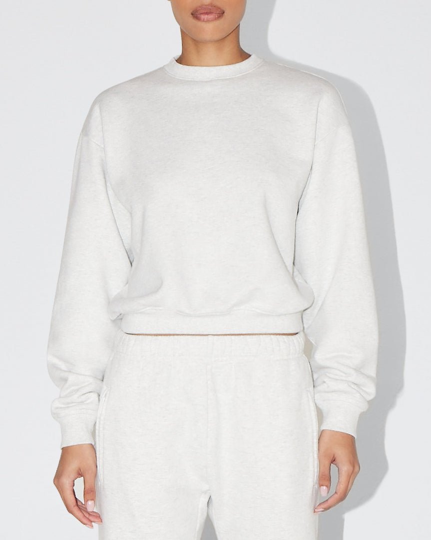 Light Grey Fleece Crewneck Sweatshirt