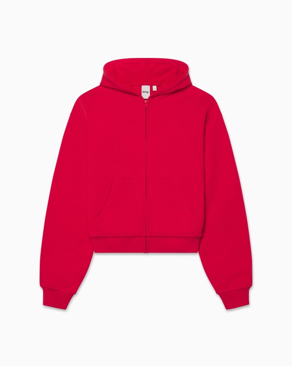 Red Fleece Zip-Up Hoodie for Men & Women