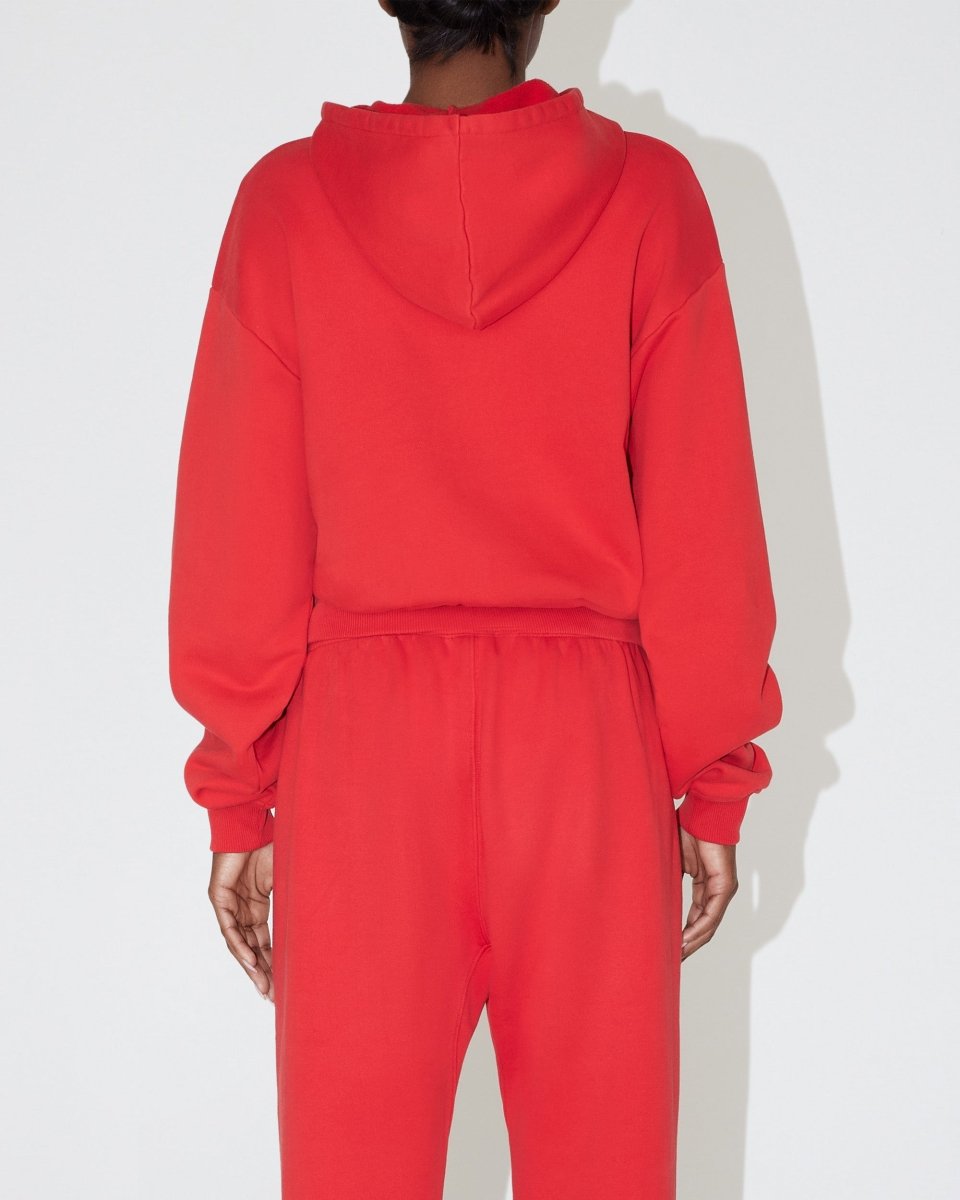 Red Fleece Zip-Up Hoodie for Men & Women