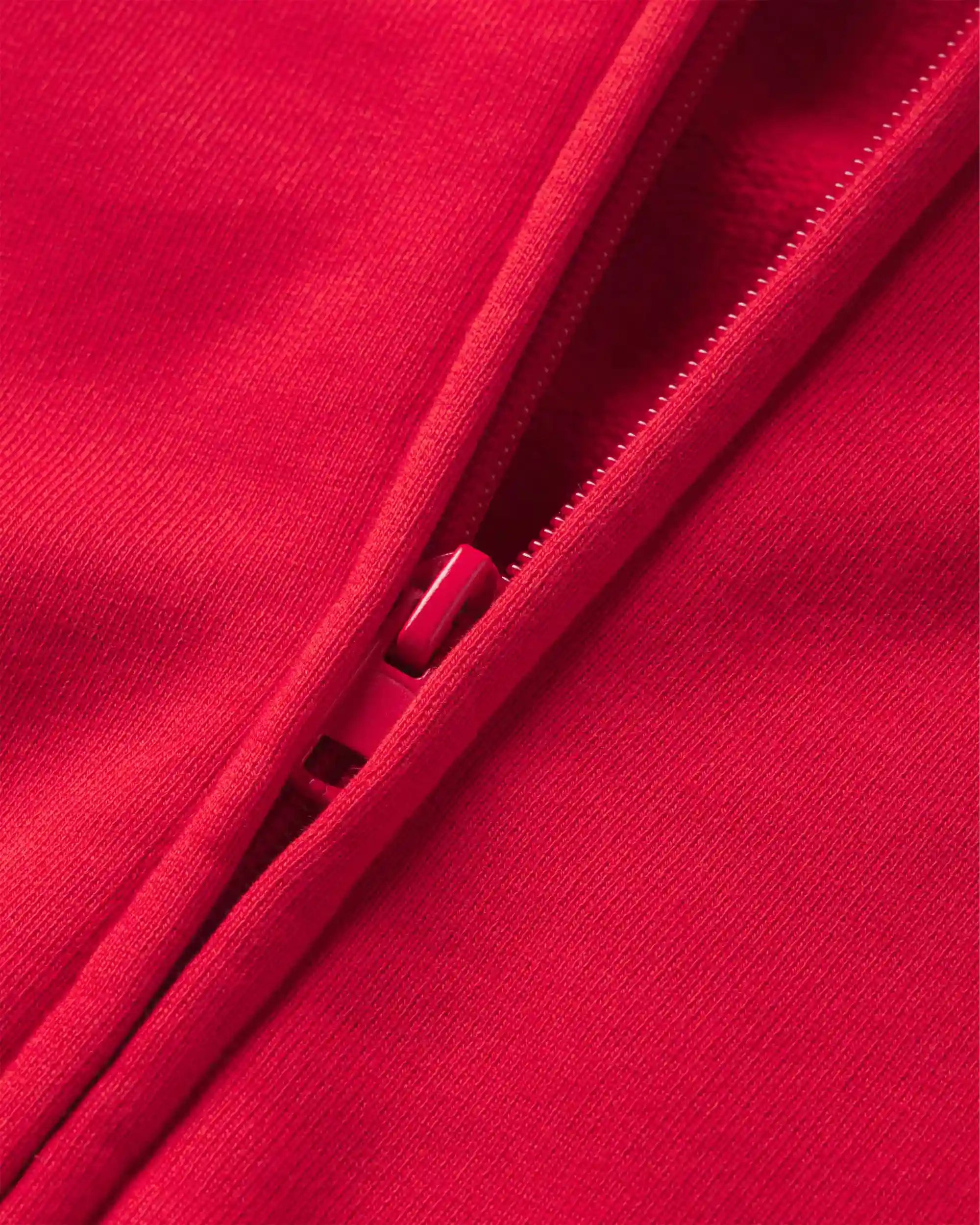 Red Fleece Zip-Up Hoodie for Men & Women