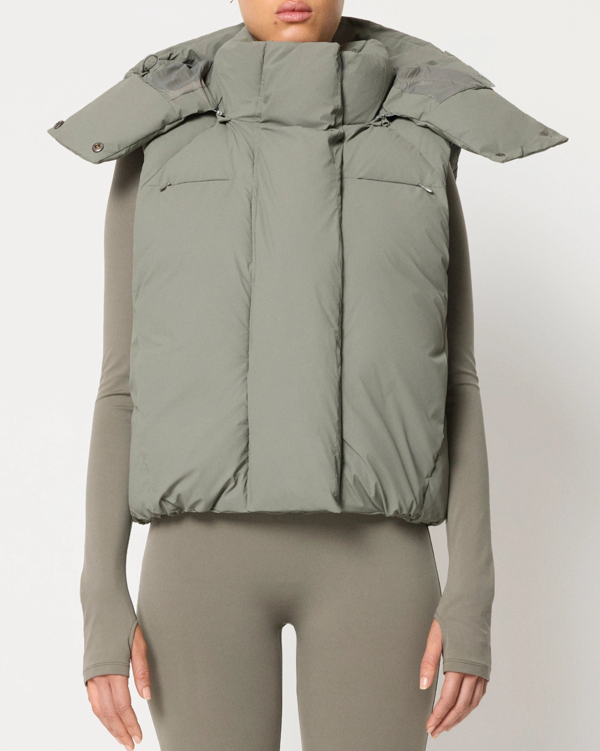 Dusty Olive Puffer Vest for Men & Women