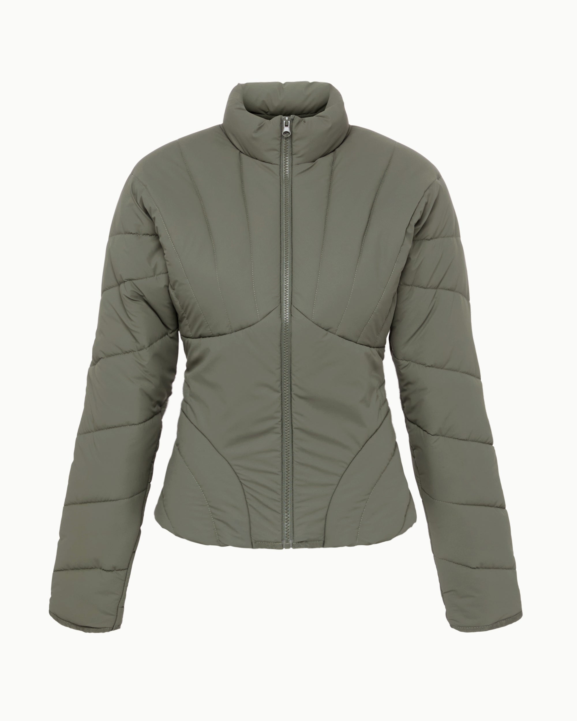 Dusty Olive Puffer Jacket for Stylish Warmth