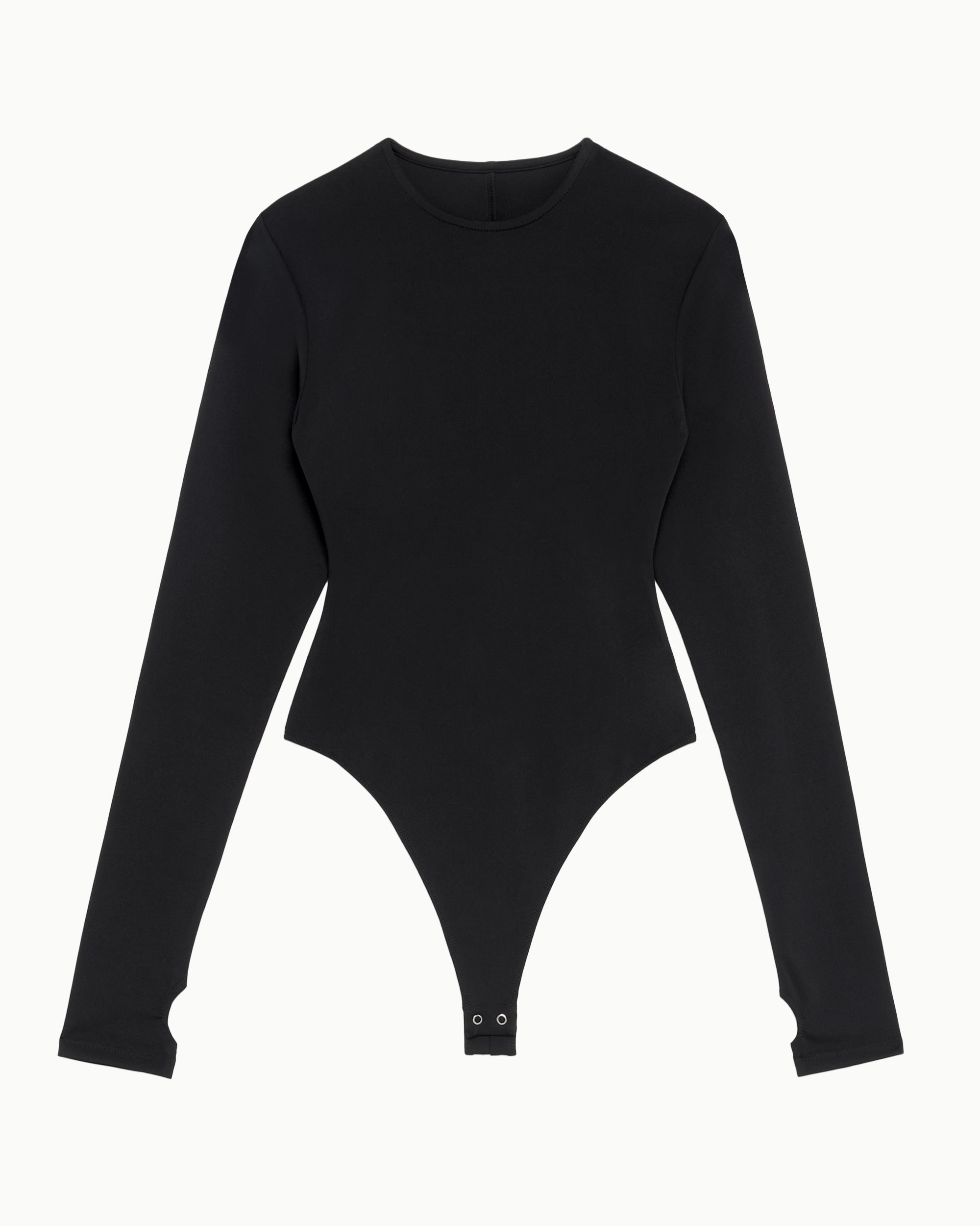 Black Long Sleeve Bodysuit - Crewneck Style