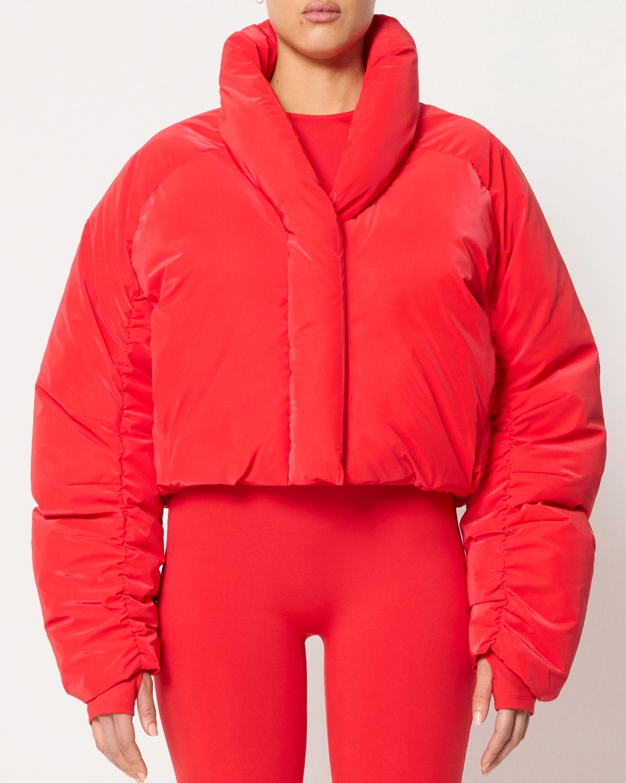 Scarlet Cropped Puffer Jacket for Women