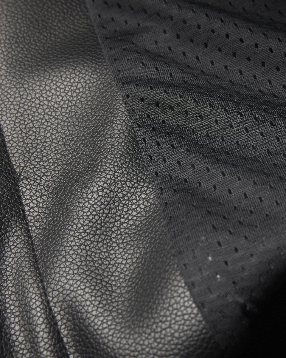 Black Faux Leather Cropped Hoodie Jacket