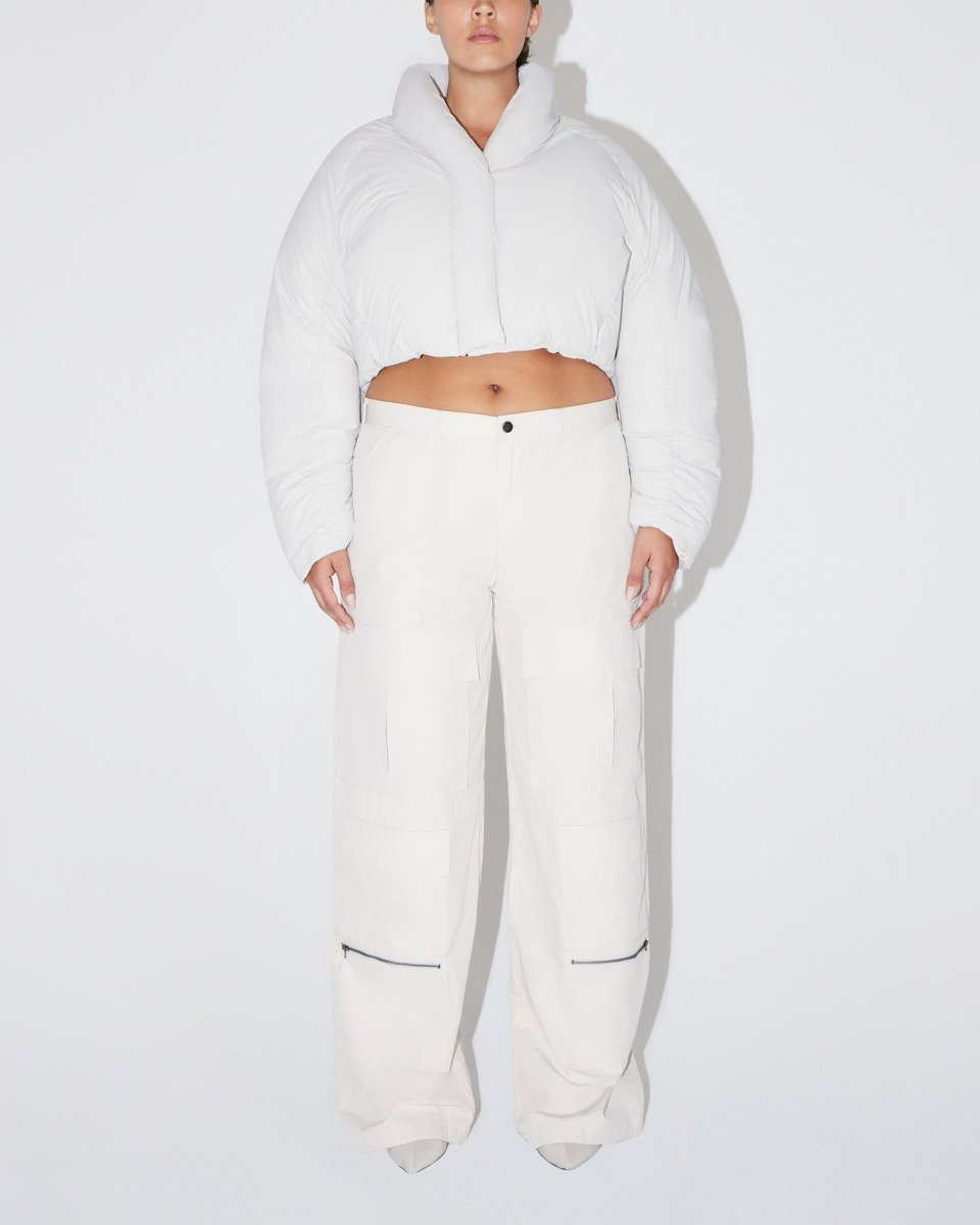 Stone Cropped Puffer Jacket for Women