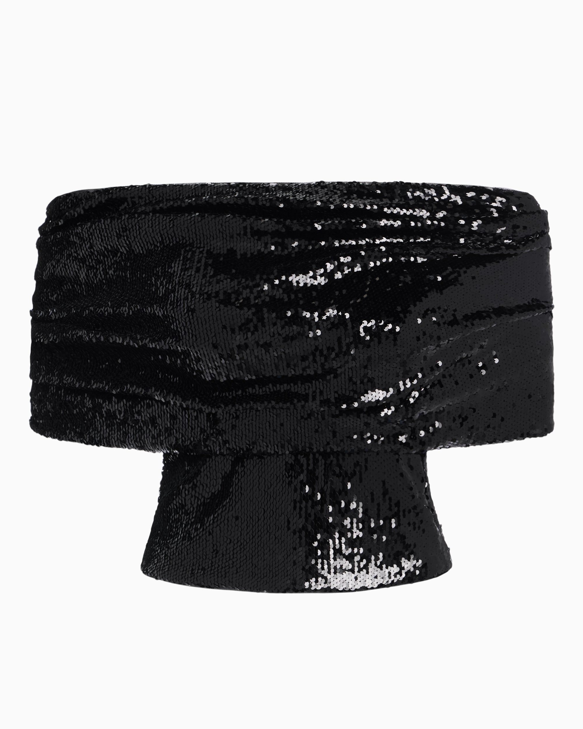 Black Sequin Tube Top Shawl for Evening Wear