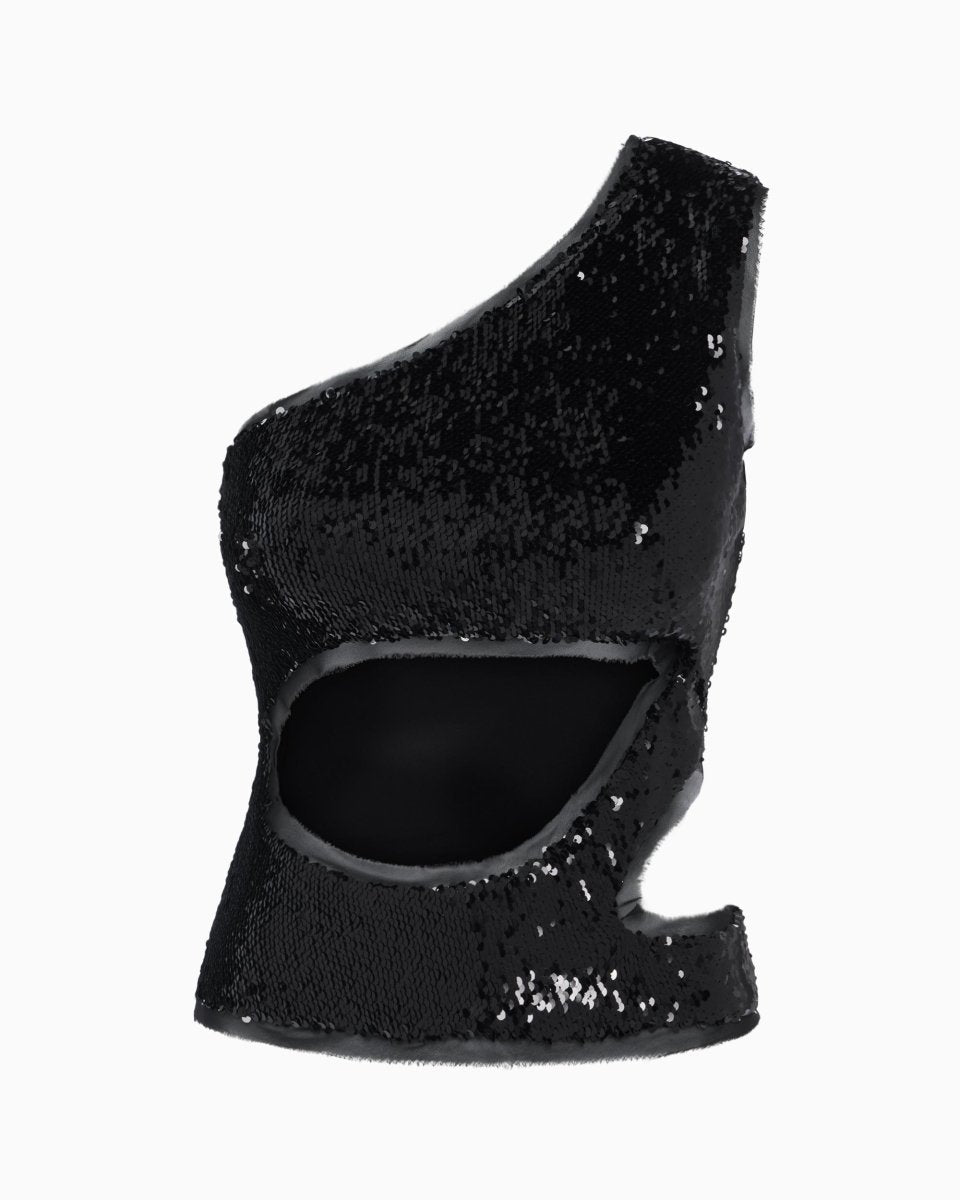 Black Sequin Cutout Top for Party Wear
