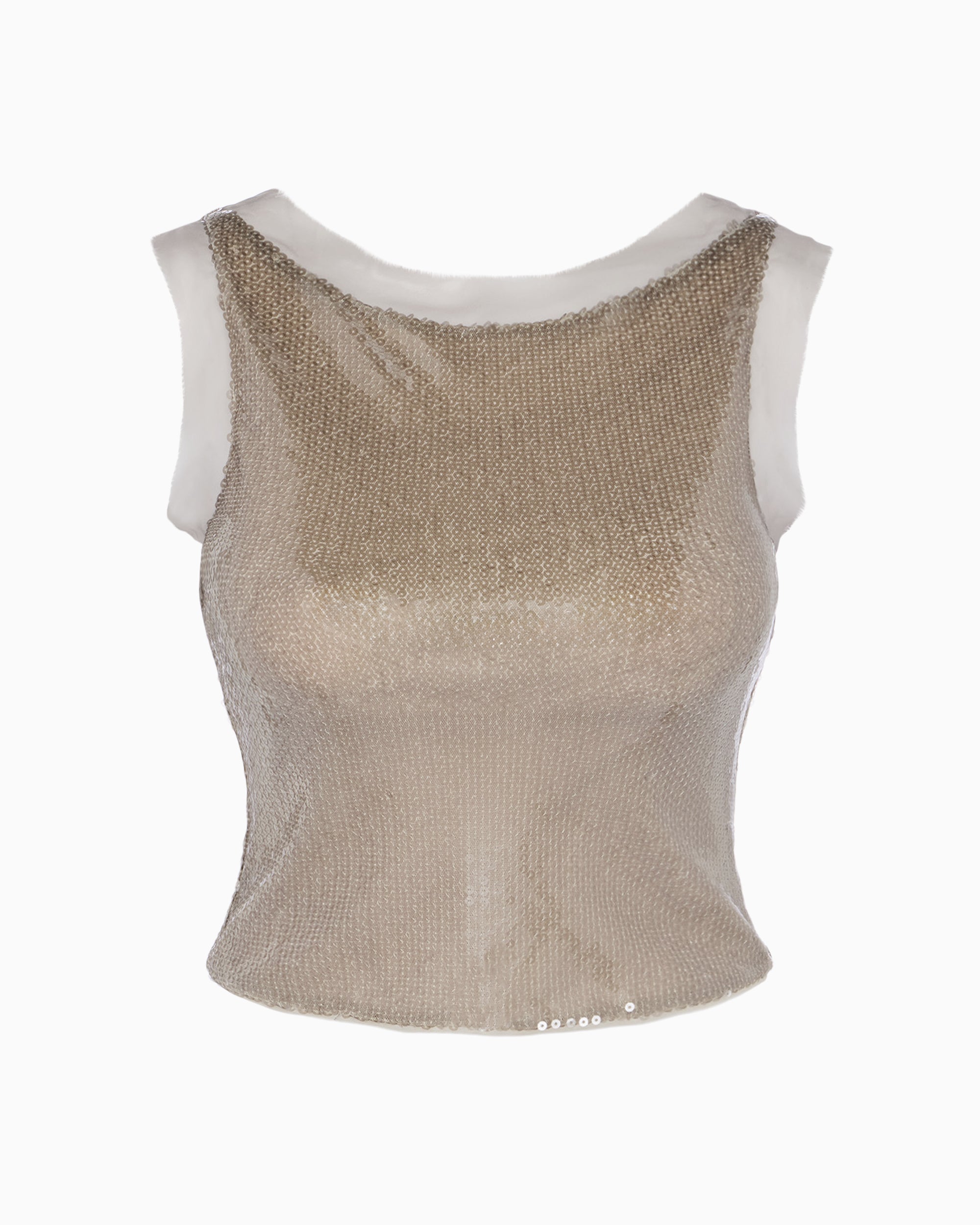Champagne Sequin Tank Top for Parties