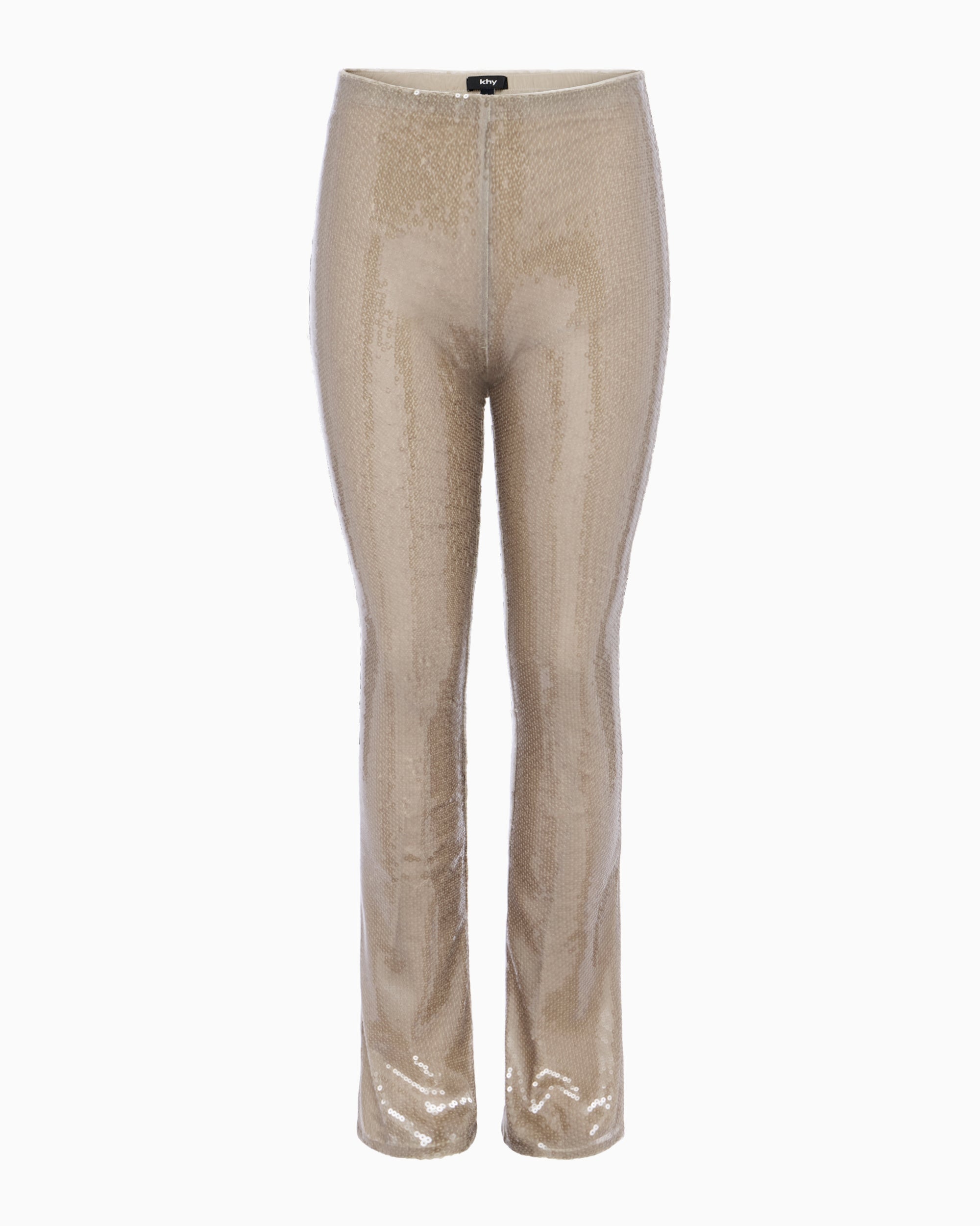 Champagne Sequin Low-Rise Party Pants