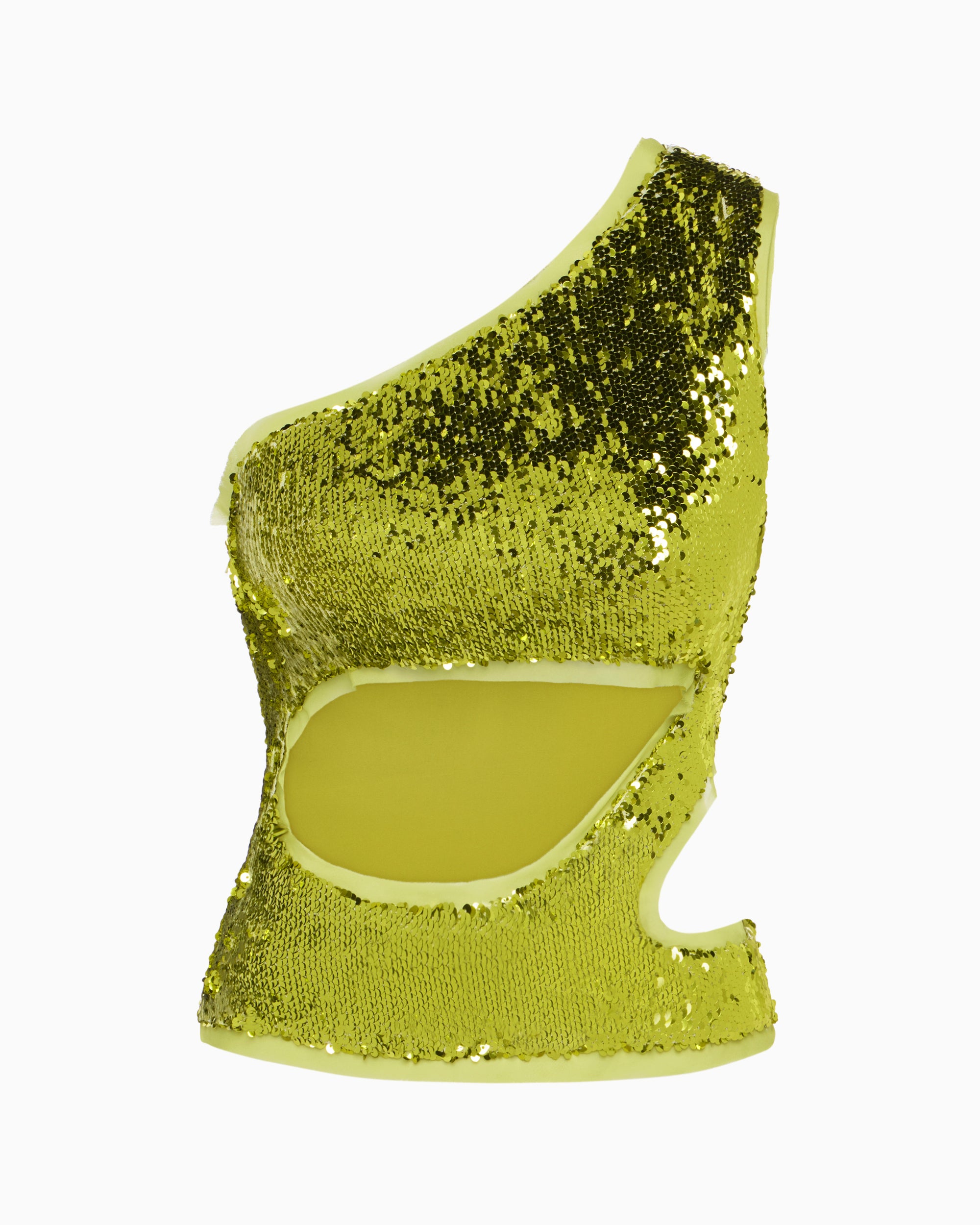 Chartreuse Sequin Cutout Blouse