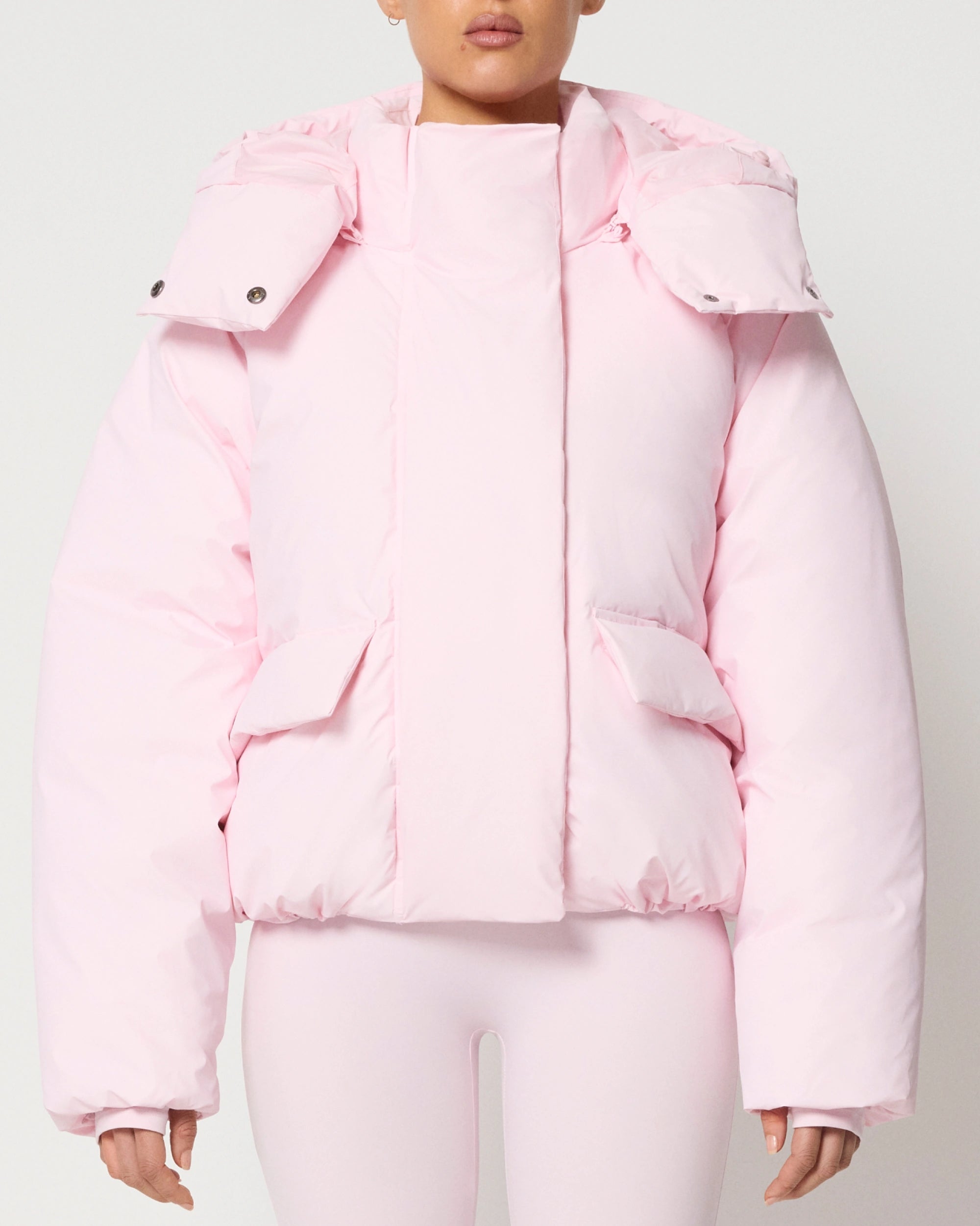 Powder Pink Puffer Jacket for Women
