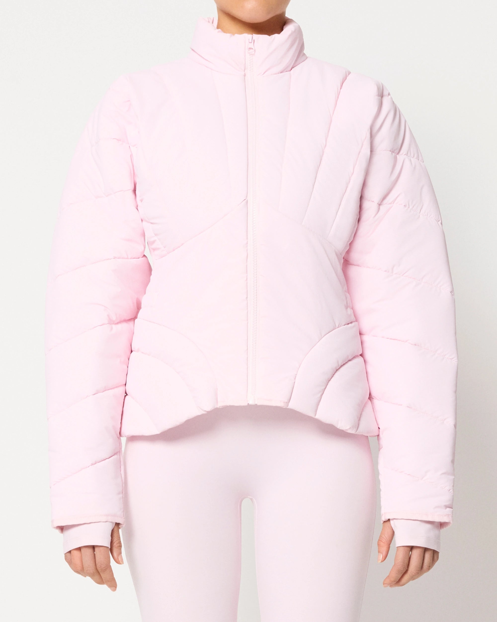 Powder Pink Puffer Jacket for Women