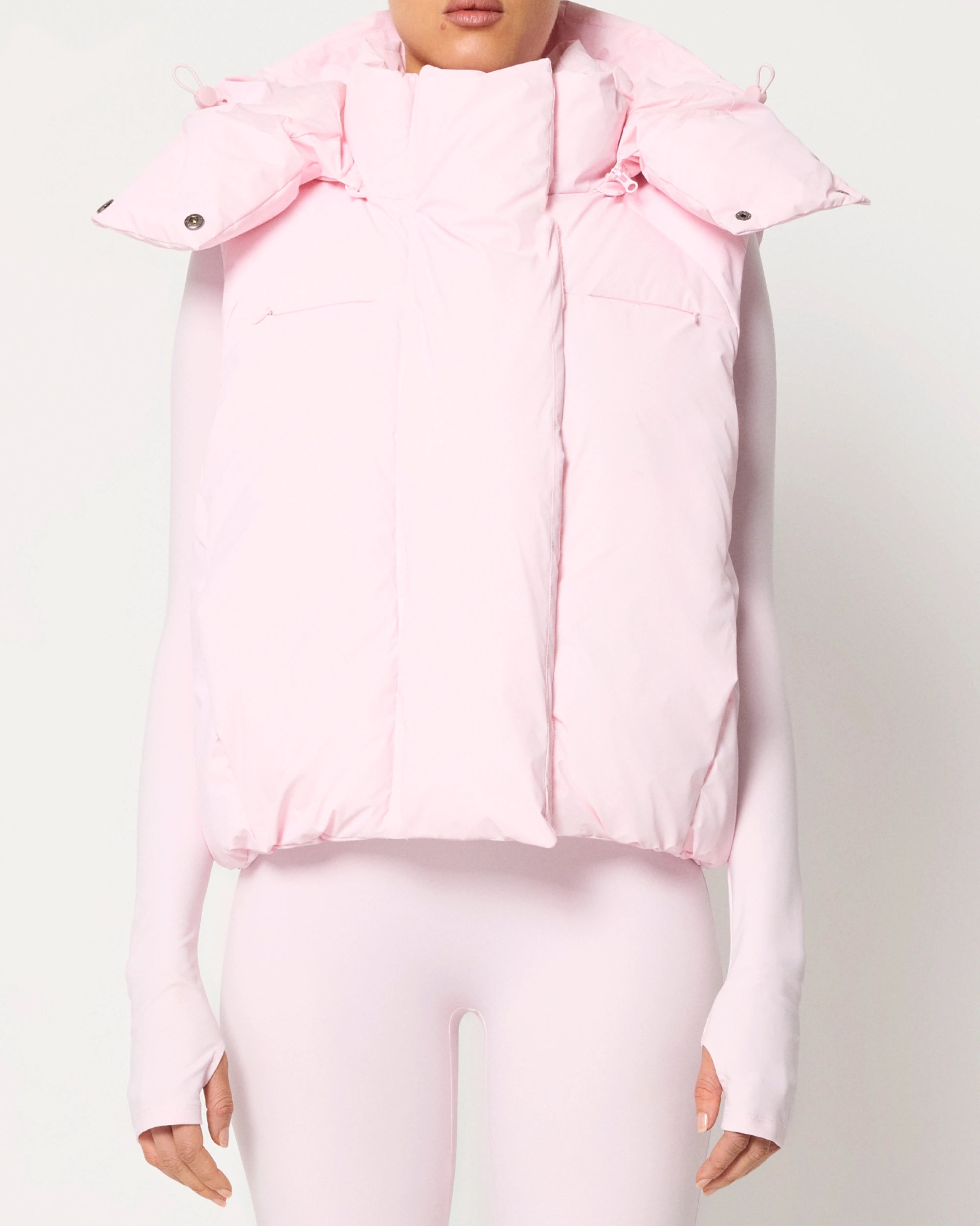 Powder Pink Puffer Vest for Women