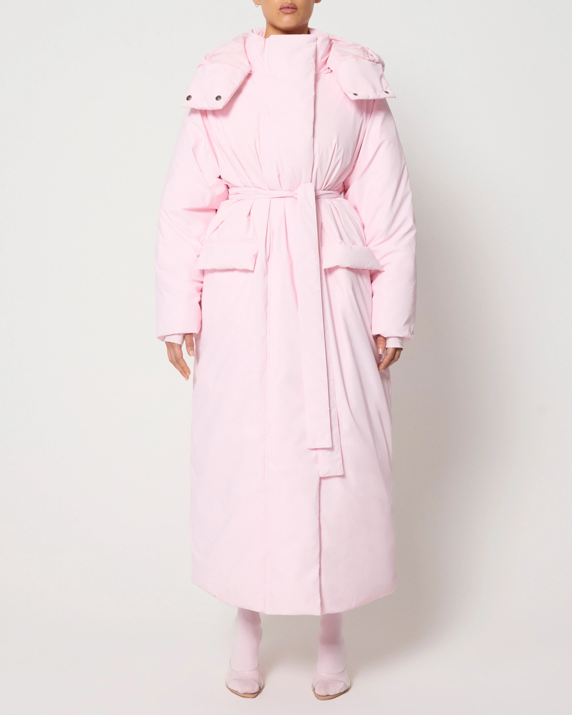Powder Pink Puffer Jacket for Winter