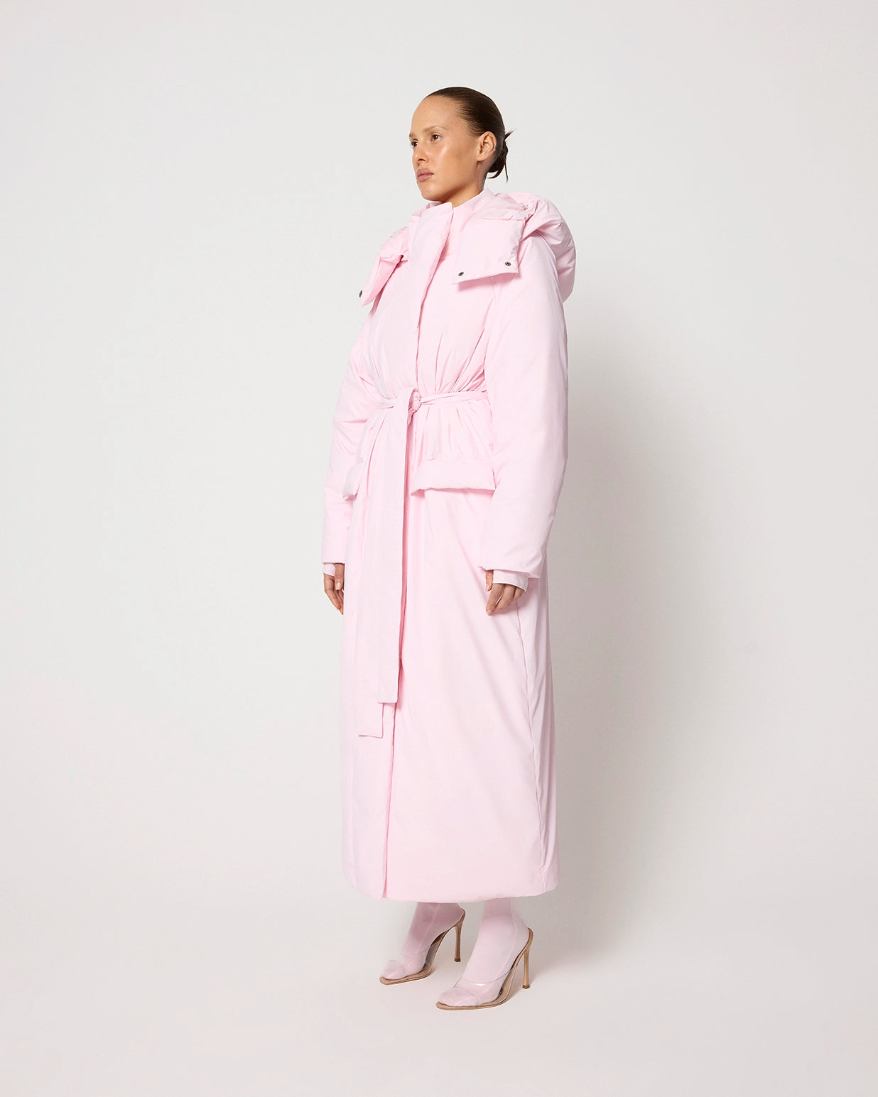 Powder Pink Puffer Jacket for Winter