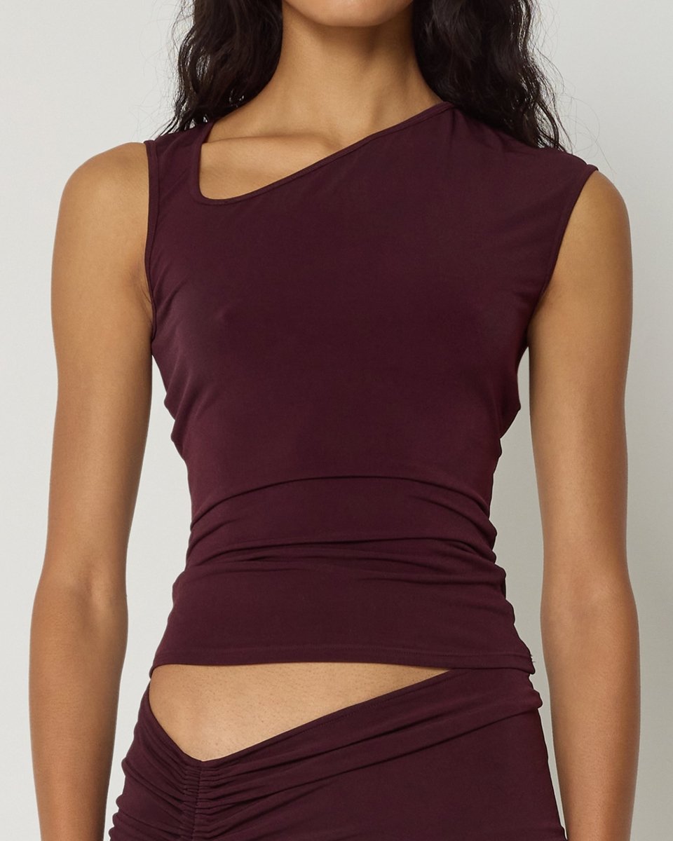 Black Cherry Asymmetrical Tank Top