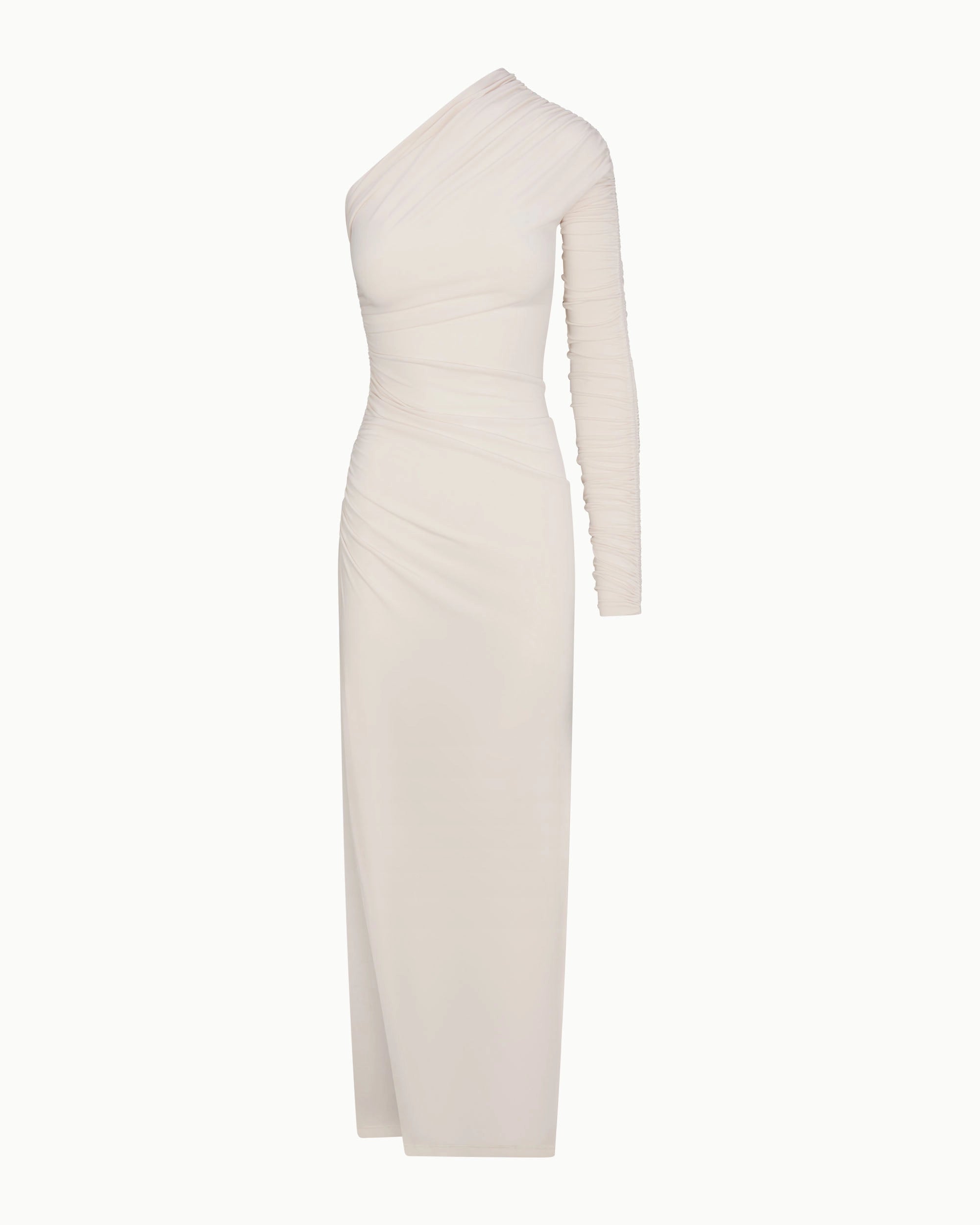 Elegant One-Shoulder Ruched Evening Gown