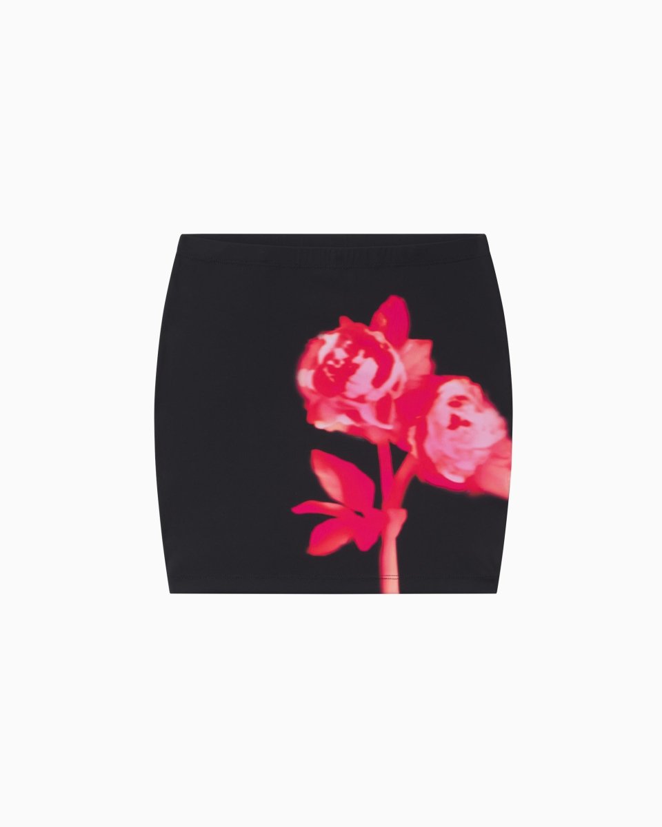 Black Peony Ultra Mini Skirt – Smooth Stretch Fit