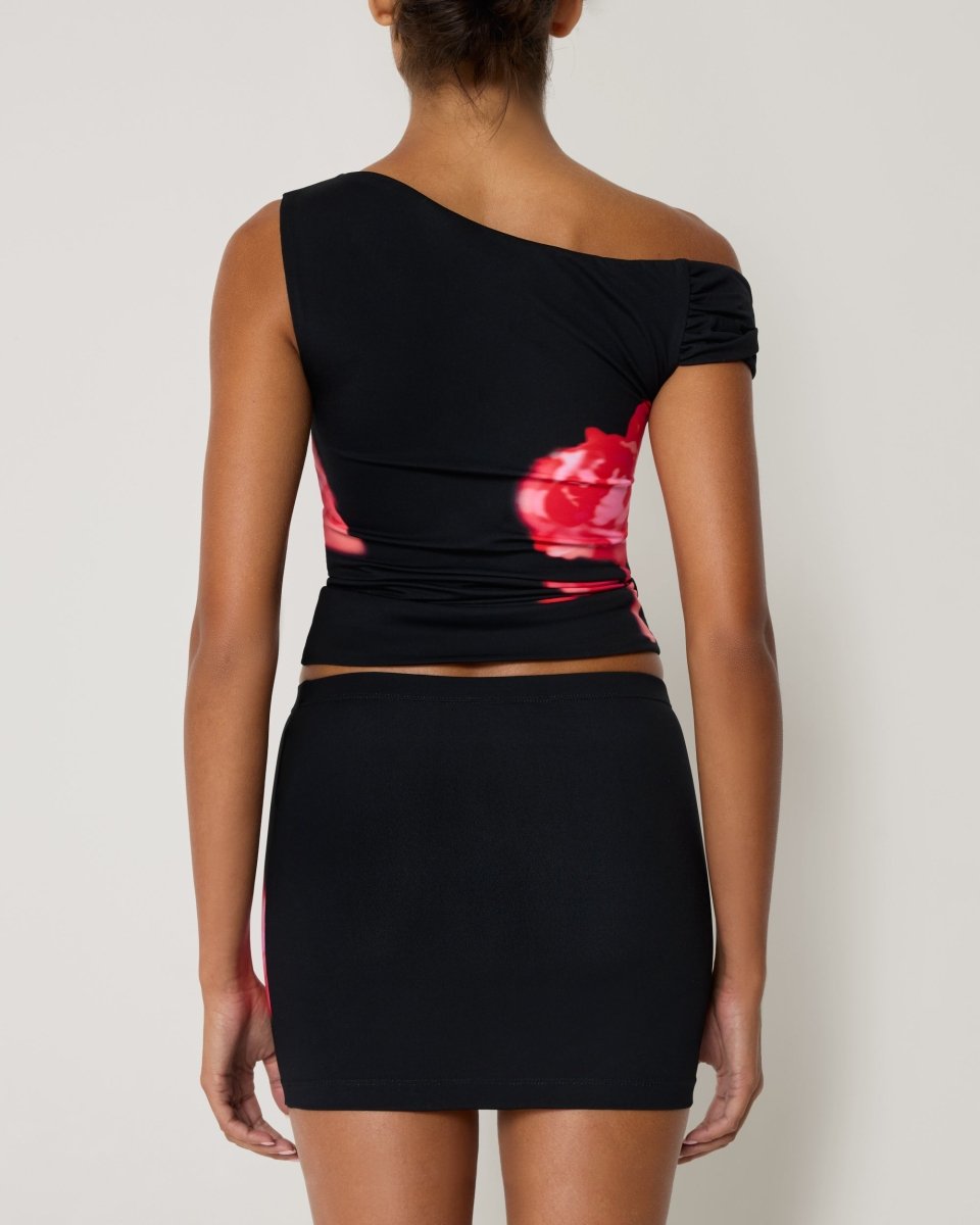 Black Peony Ultra Mini Skirt – Smooth Stretch Fit