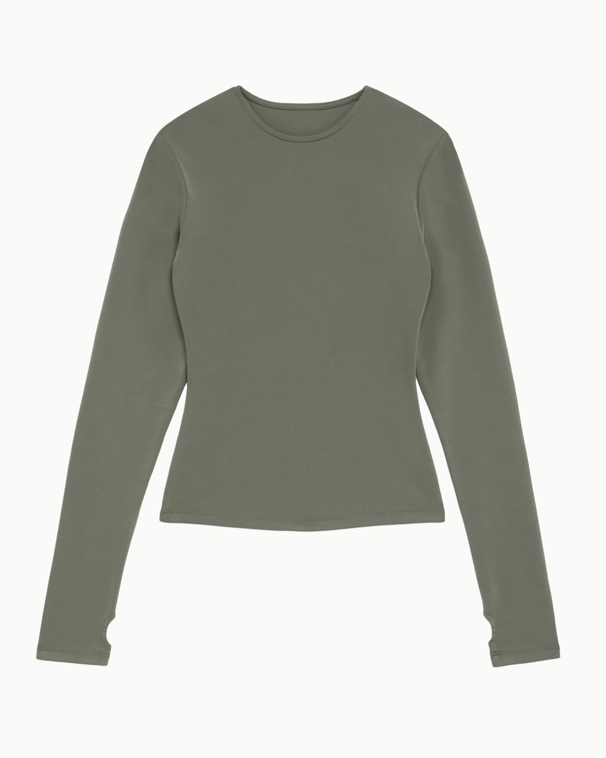 Dusty Olive Thumb Hole Long Sleeve Tee