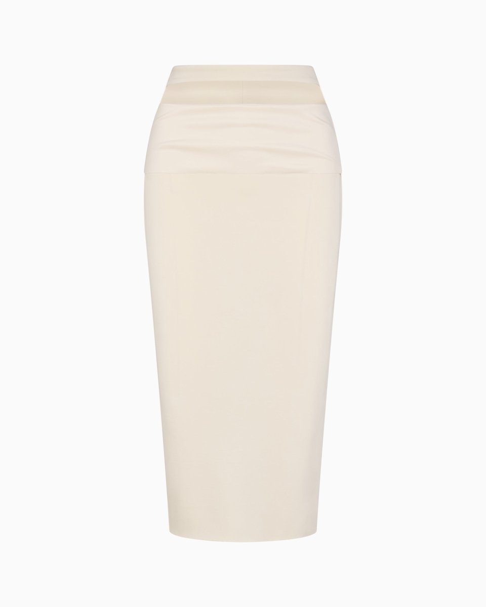 Stone Stretch Suede Skirt with Cutout Detail