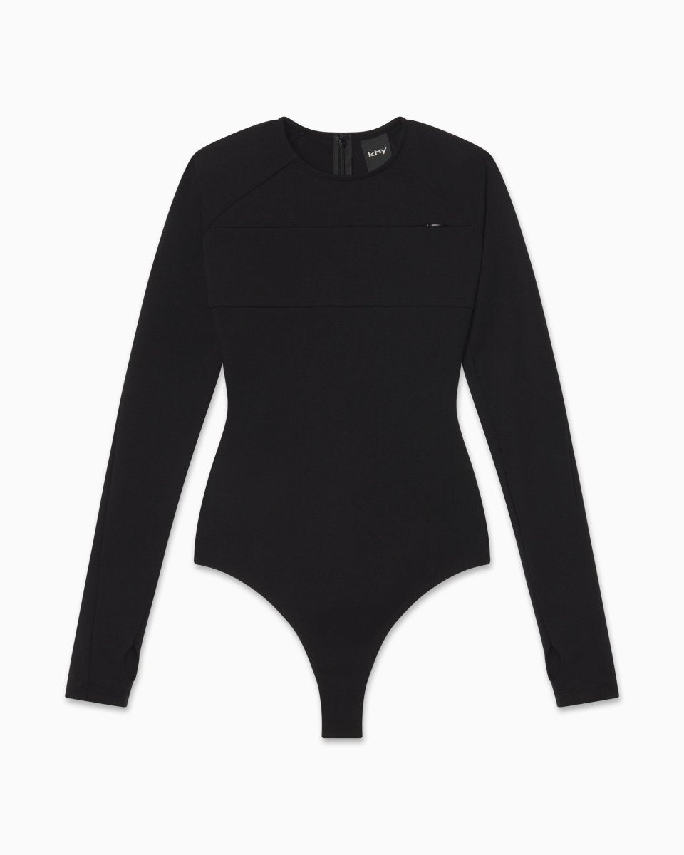 Black Long Sleeve Bodysuit for Layering