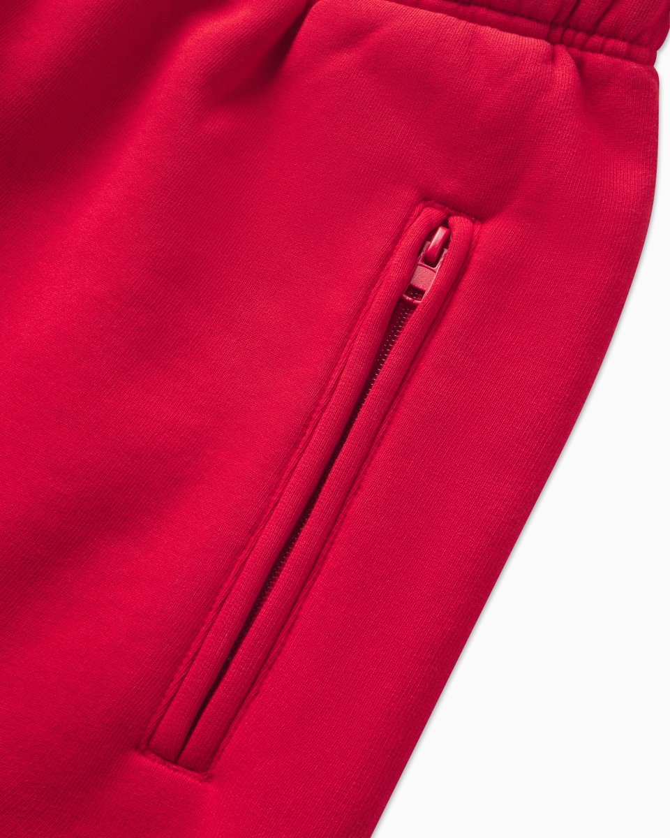 Red Fleece Straight Leg Pants for Comfort
