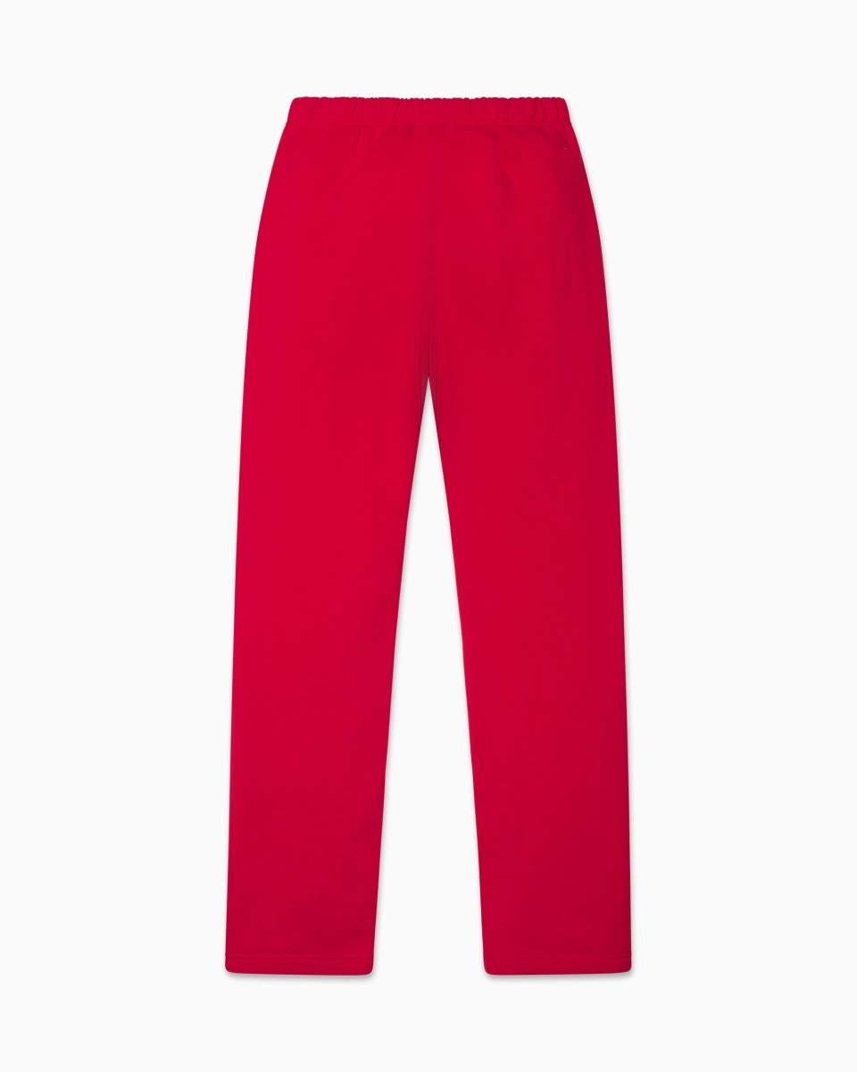 Red Fleece Straight Leg Pants for Comfort