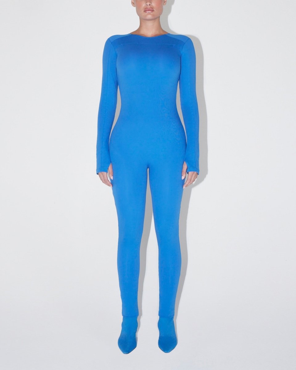 Cobalt Blue Long Sleeve Catsuit for Dance & Performance