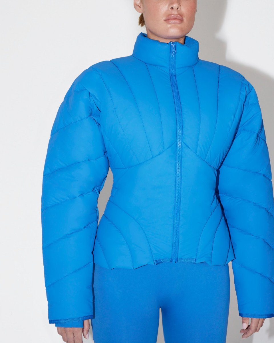 Cobalt Blue Puffer Jacket for Winter Style