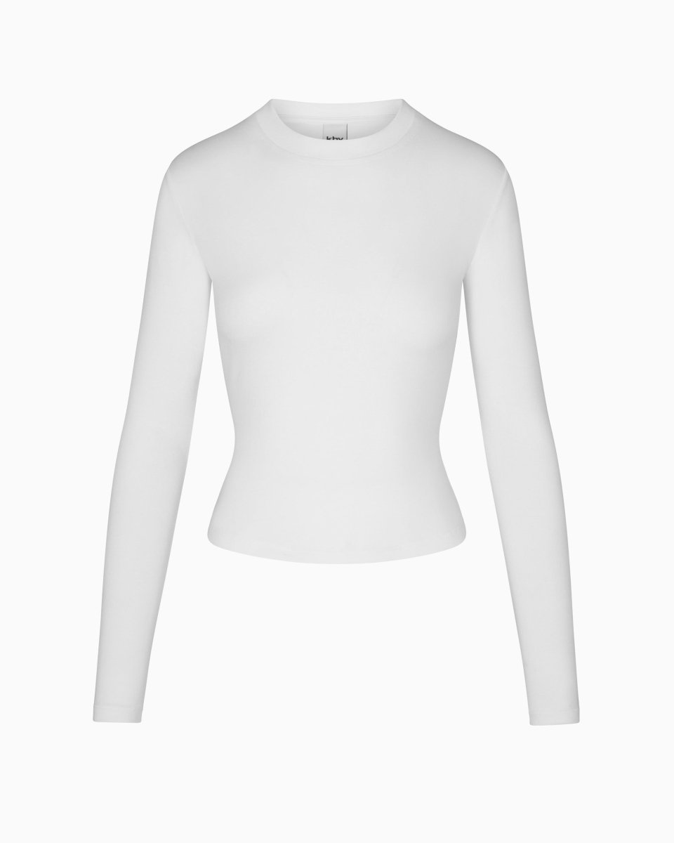 White Long Sleeve Tie-Front T-Shirt