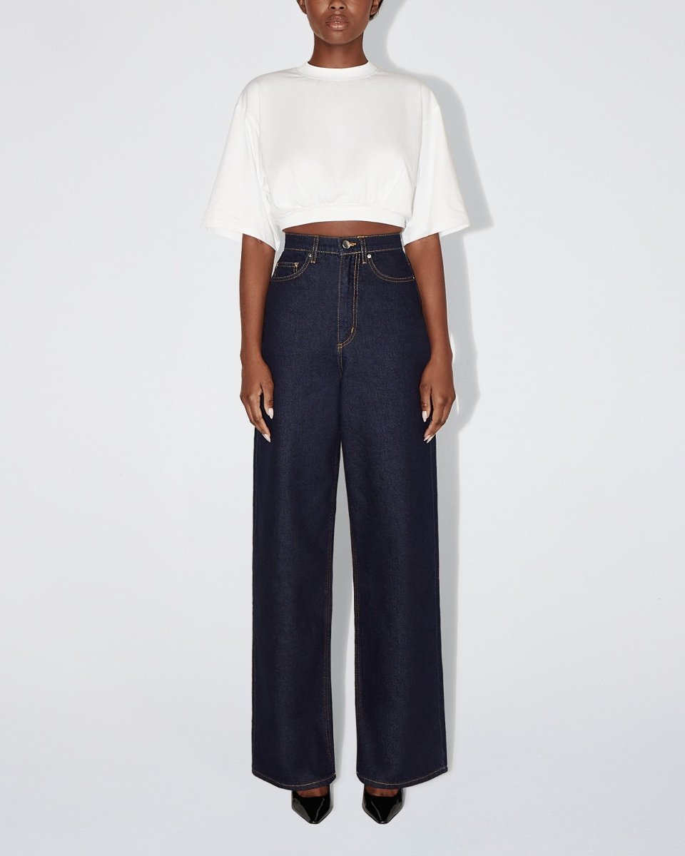 White Boxy Cropped T-Shirt