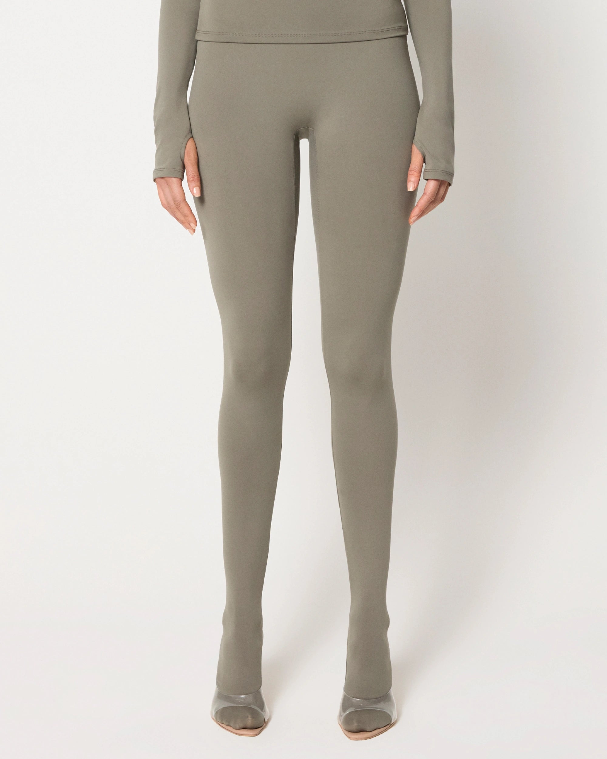 Dusty Olive Footed Leggings for Comfort & Style