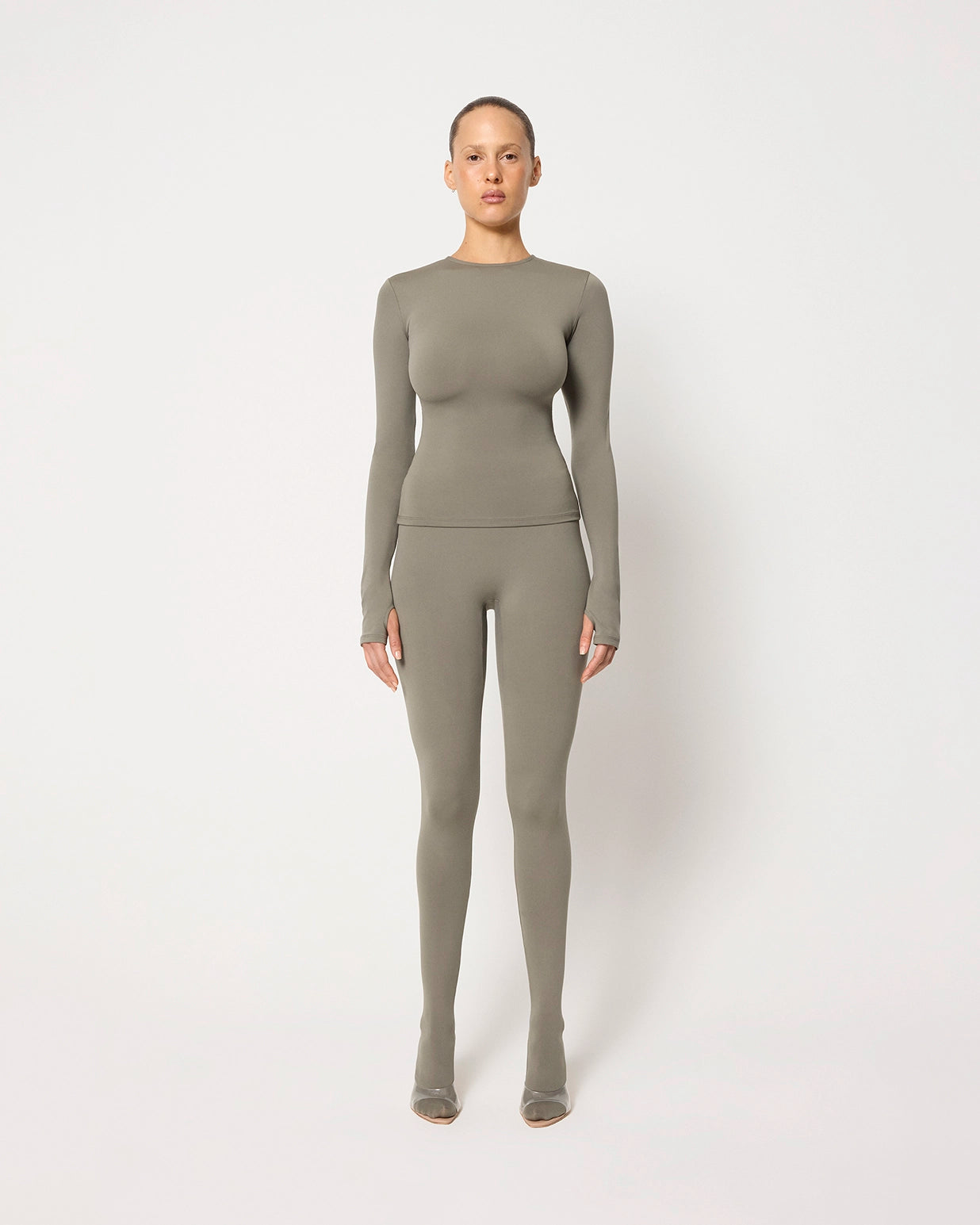 Dusty Olive Footed Leggings for Comfort & Style