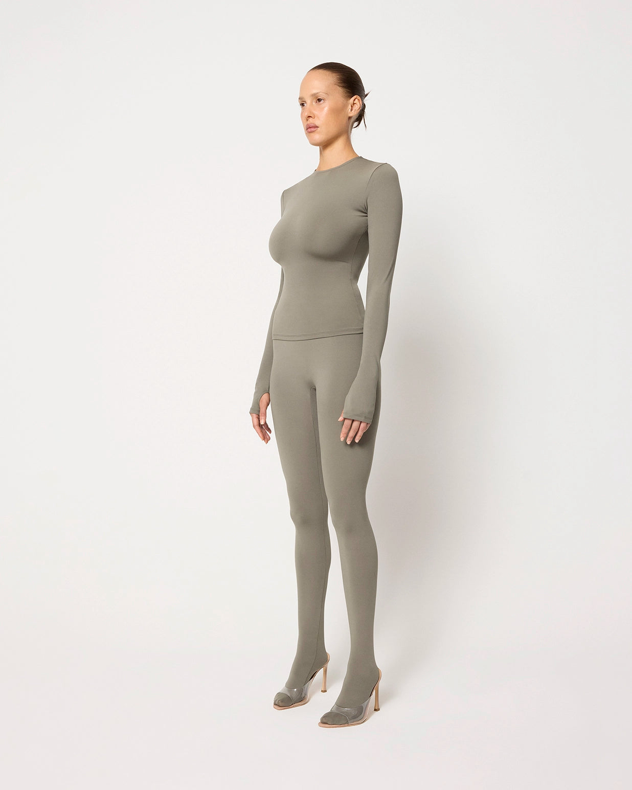 Dusty Olive Footed Leggings for Comfort & Style