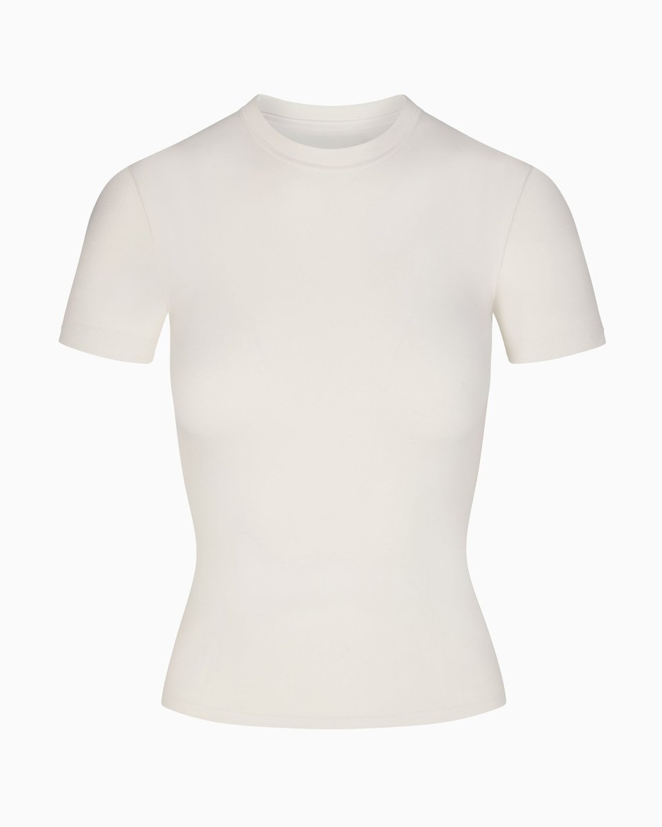 Ecru Mid-Length Cotton Tee