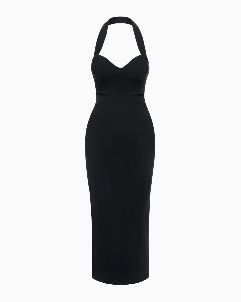 Black Halter Dress - Slim Fit & Stylish