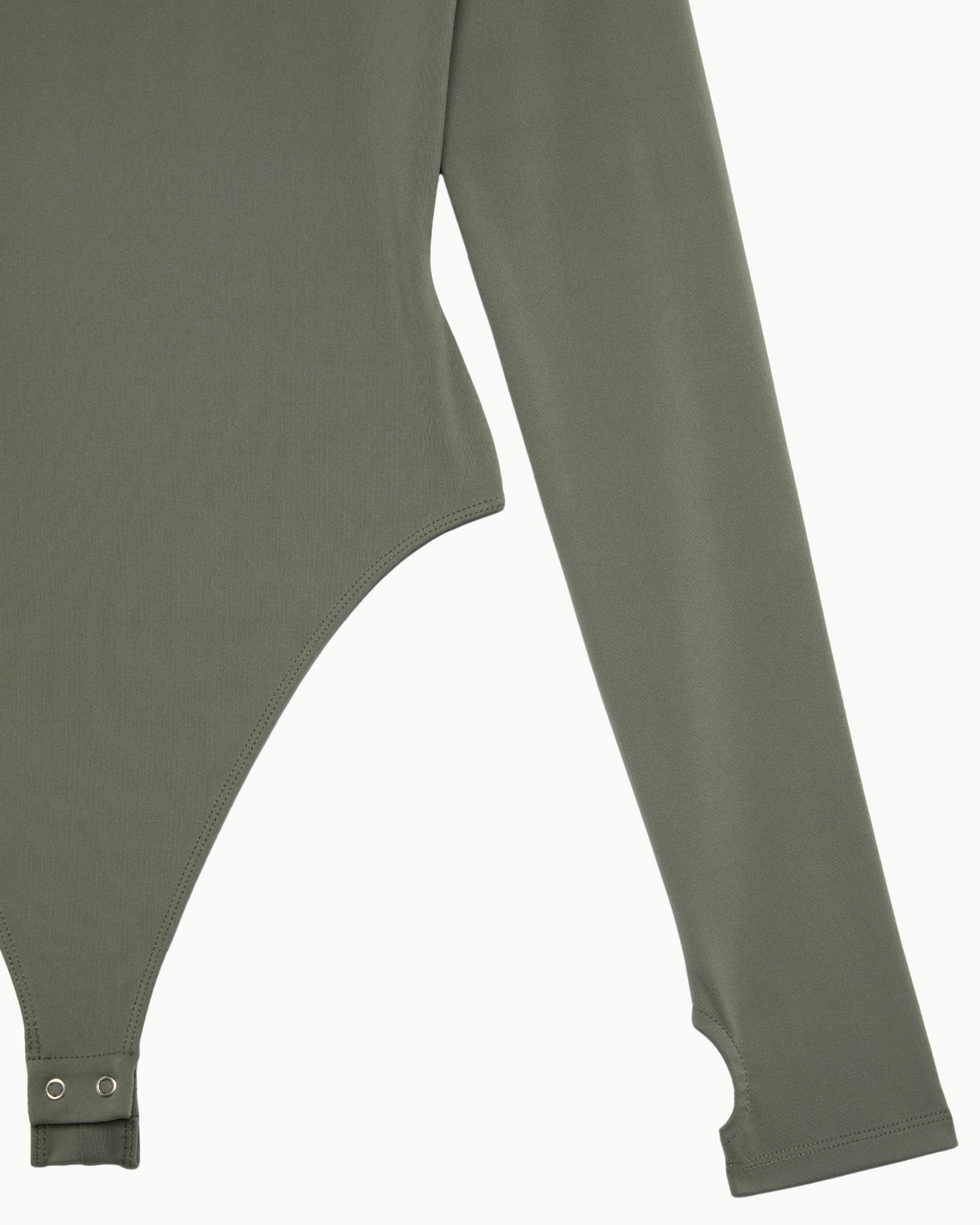 Dusty Olive Long Sleeve Bodysuit for Women