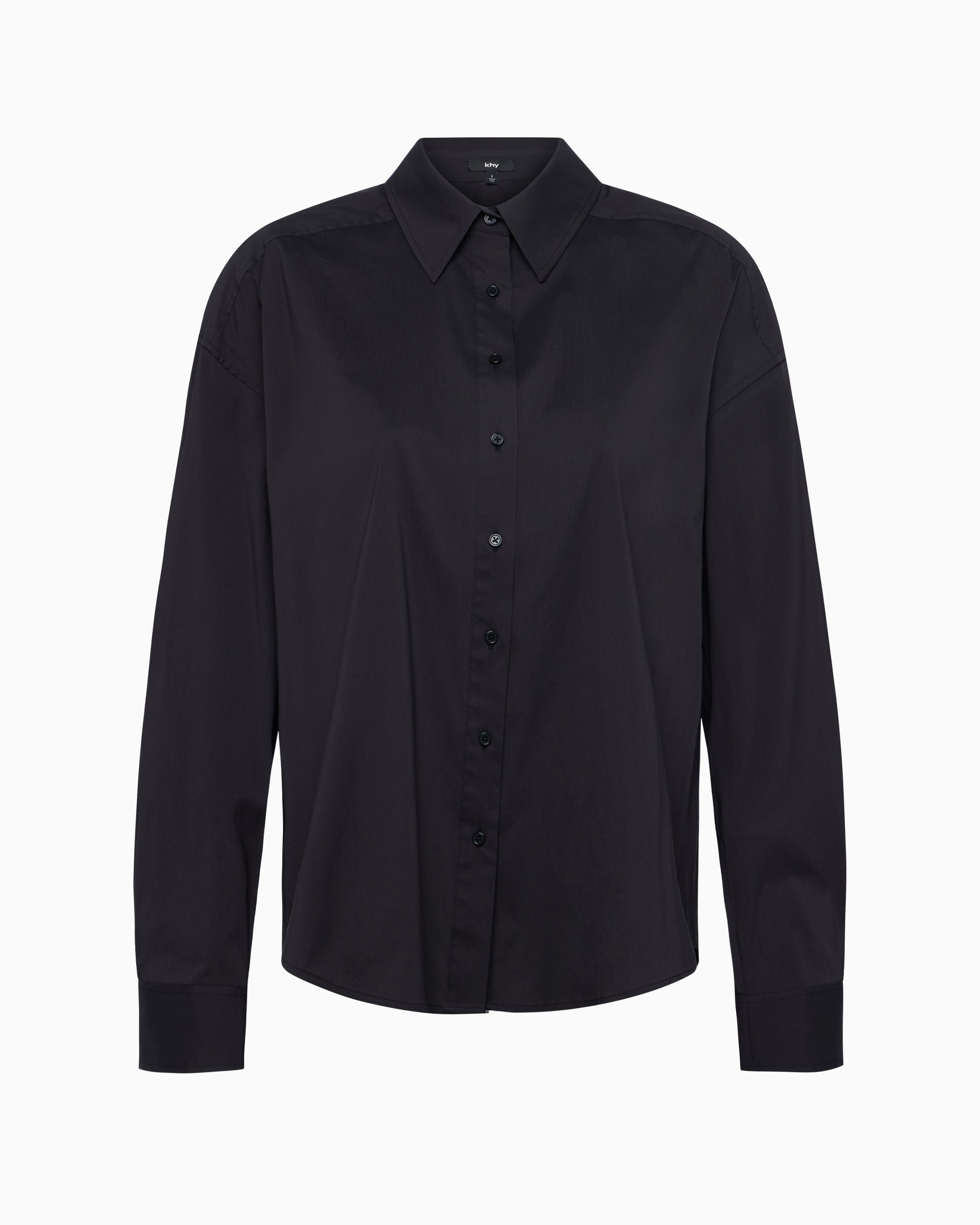 Black Oversized Button-Down Shirt for Women