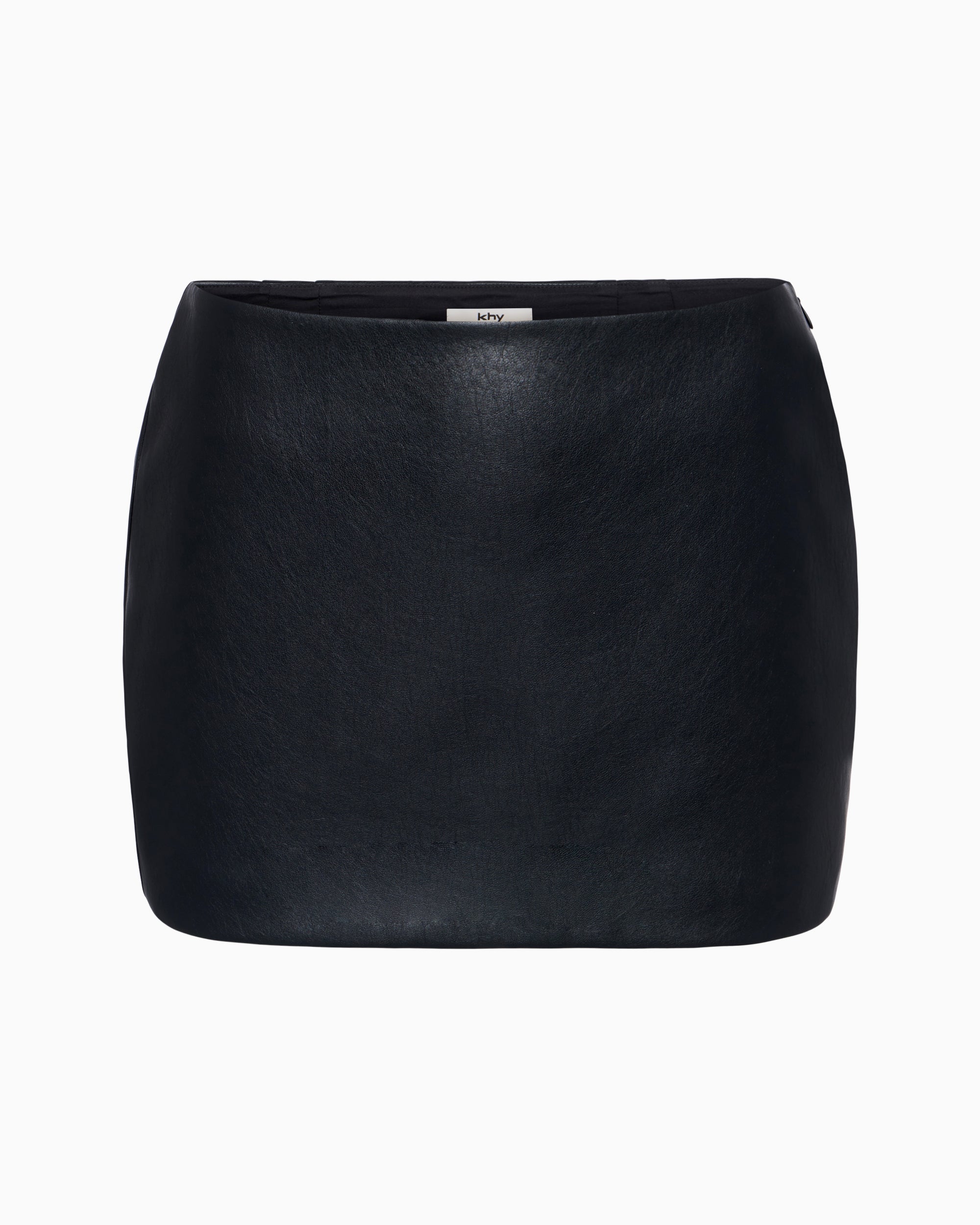Black Faux Leather Mini Skirt for Women